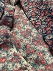Vintage 4 Yards 35" Blue Pink White Flower Print Fabric Cotton USA 46" Width — photo 4