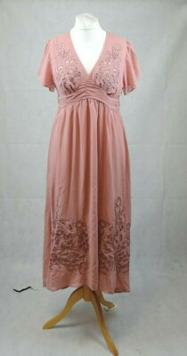 Darling Evelyn Maxikleid Pfirsich UVP 99,99 £ Größe Large CR011 HH 02 