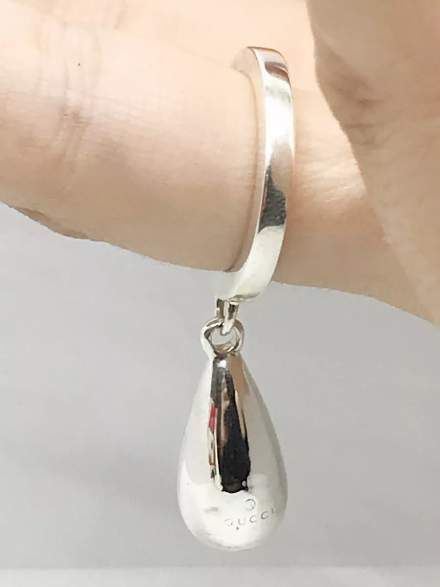 Gucci Sterling Silver Teardrop Charm Ring Size 5.5 eBay