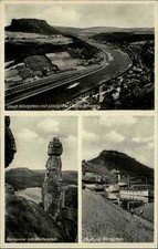 K�nigstein Saxony B/W Multi-Picture Postcard ~ 1930/40 Fortress Barbarine Pfaffenstein and others
