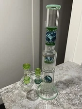 bongs and water pipes glass 16” phoenix star 14mm high-end custom dual perc