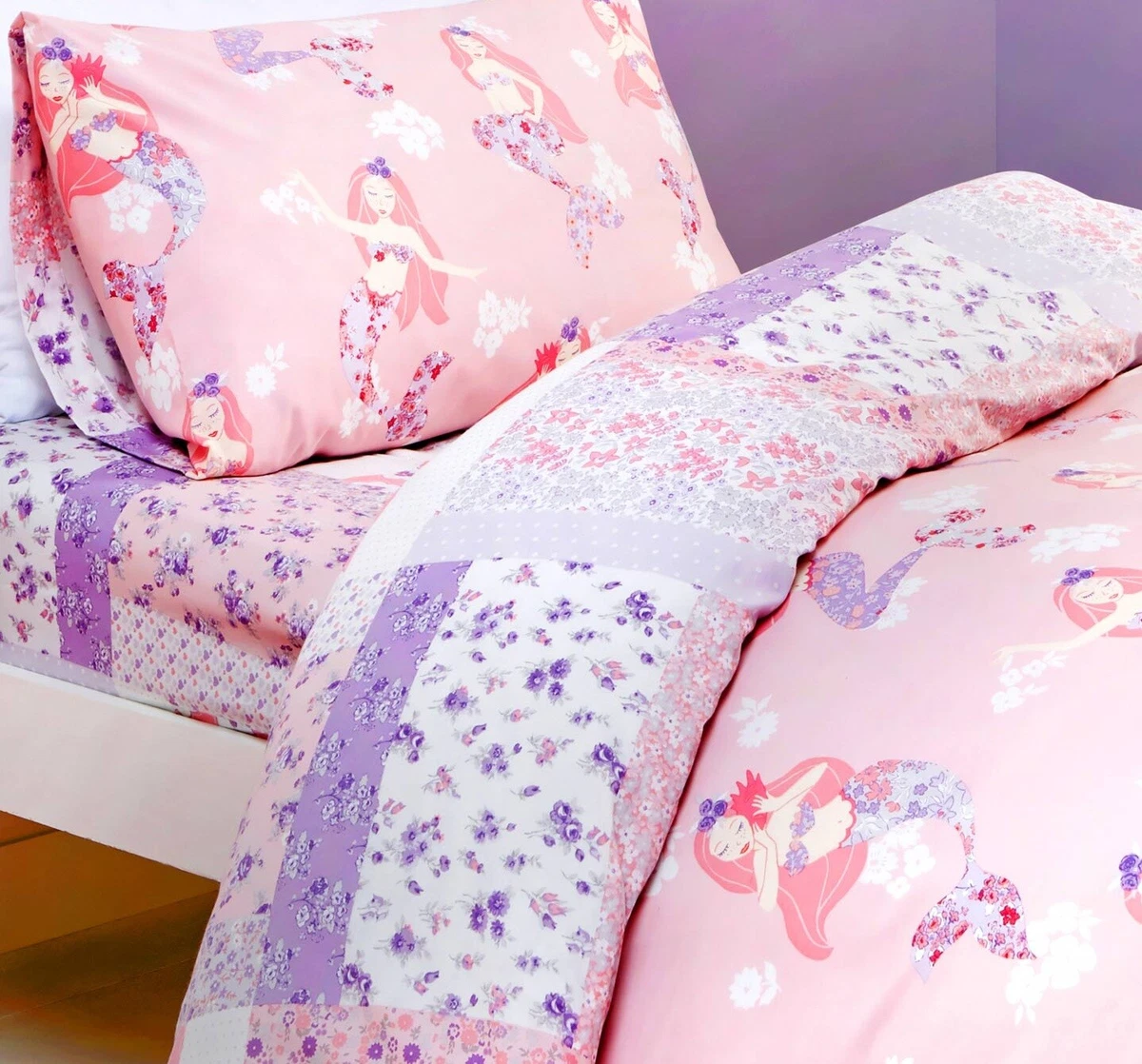 Mermaid and top unicorn bedding