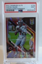2021 Donruss Elite Justin Fields Rookie Aspirations Shimmer RC /499 PSA 9