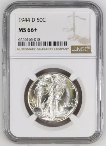 1944 D Walking Liberty 50c Silver Half Dollar MS66+ NGC Certified 6446165-018