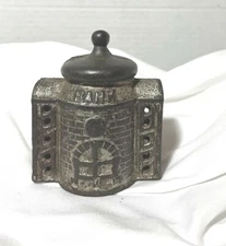 Iron Penny Presto Bank Building, 3” tall, Retains 50% Original Paint, Free Ship