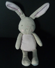 85.* DOUDOU PELUCHE KLORANE LAPIN GRIS ROSE ETOILES EXCELLENT ETAT