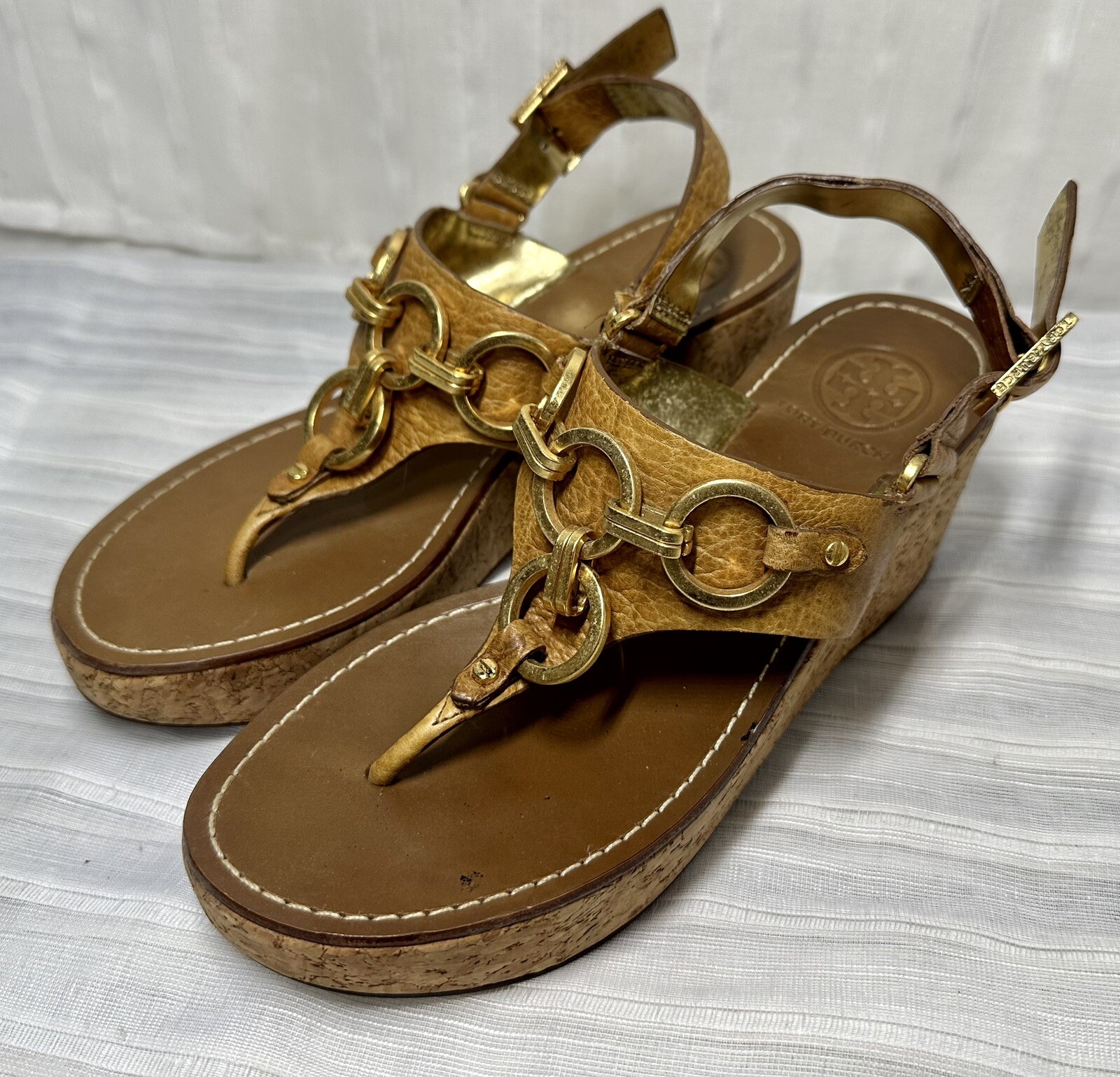 Tory Burch Cork Platform Wedge Sandals Women's Size 5.5 | eBay