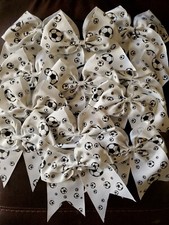 Lot 12 Soccer Ball Pattern Black  White Cheer Bows NEW