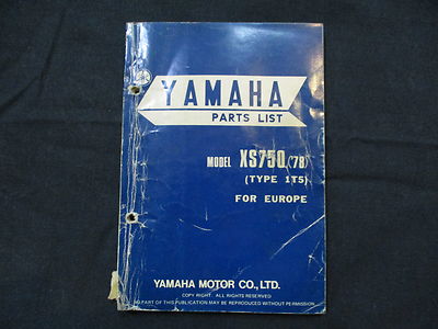 Parts list catalog catalogue Teile Katalog Yamaha XS XS 750 (1T5) 1978