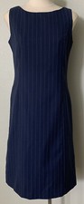 Gap Factory Woman's Size 8 Navy Blue Sleeveless Pin Striped Career Dress NWT