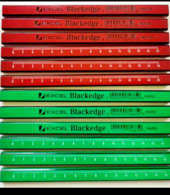 Excel Blackedge Schreinerbleistift mittel/hart. MIT MASSSTABSKALENMARKIERUNG