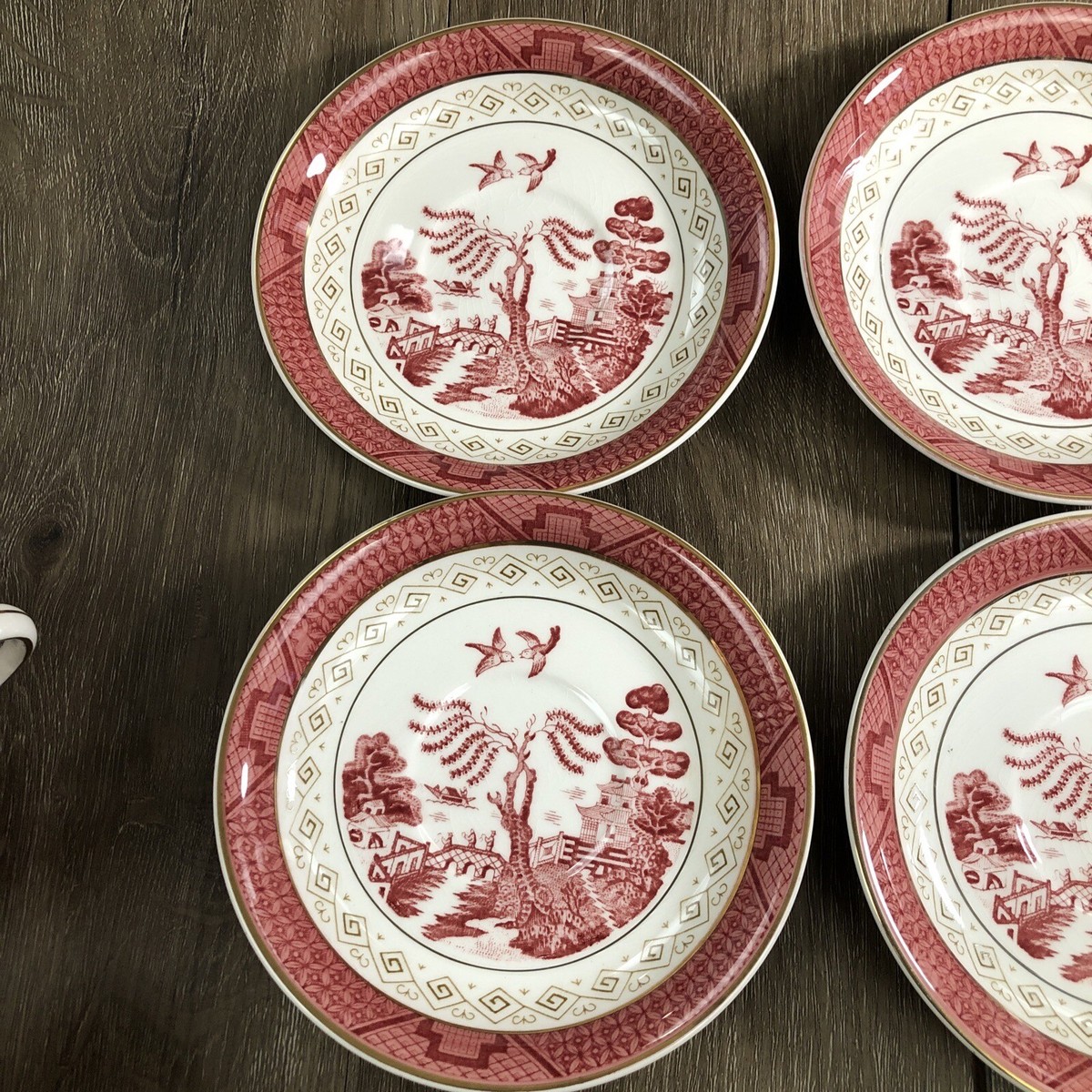 Set of 6 VTG Double Phoenix Nikko Japan Ironstone Red Willow
