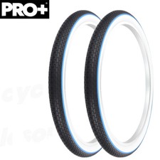OG LOWRIDER BICYCLE TIRES 26" x 2.125 WHITEWALL SMALL BRICK TREAD BLUE LINE STYL