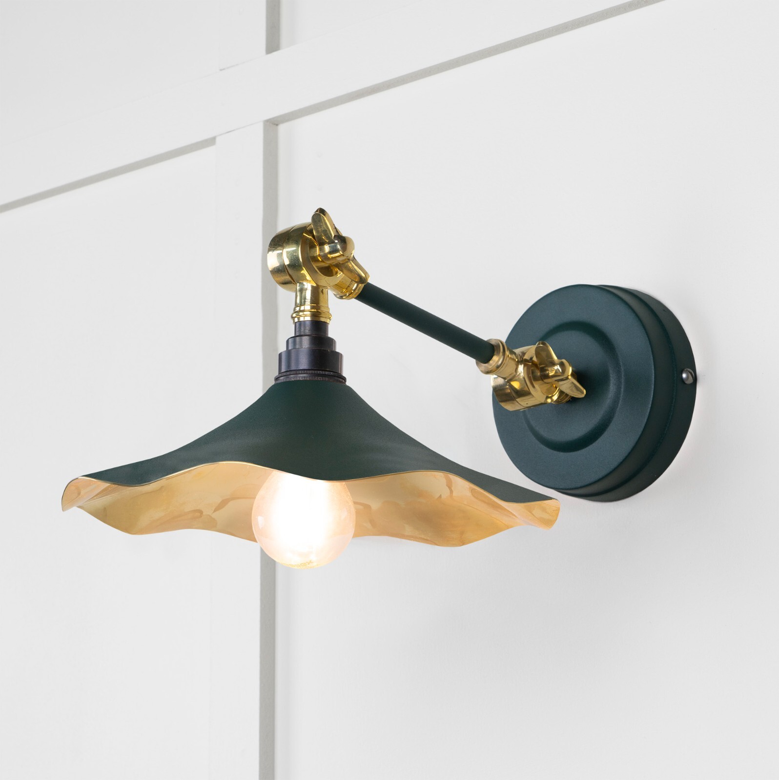 From The Anvil 49725SDI Smooth Brass Flora Wall Light in Dingle