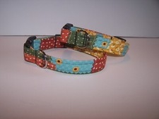 Wet Nose Designs Bright Sunflower Quilt Dog Collar Fall Colors Harvest Blocks