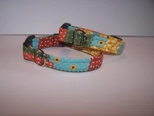 Wet Nose Designs Bright Sunflower Quilt Dog Collar Fall Colors Harvest Blocks