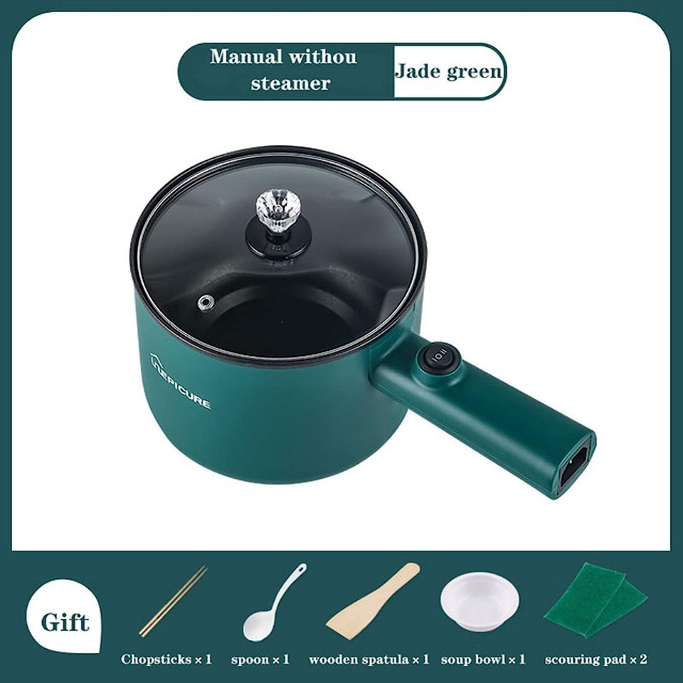 Multi-Function Electric Cooker - Mini Speed Pot, Non-Stick, Green, For Boiling & Cooking