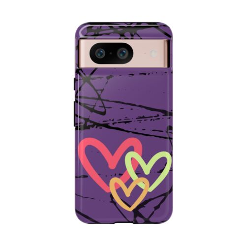 Hearts on Purple & Black Tough Handyhülle für iPhone, Samsung Galaxy, Goog Pixel - Bild 142 von 285