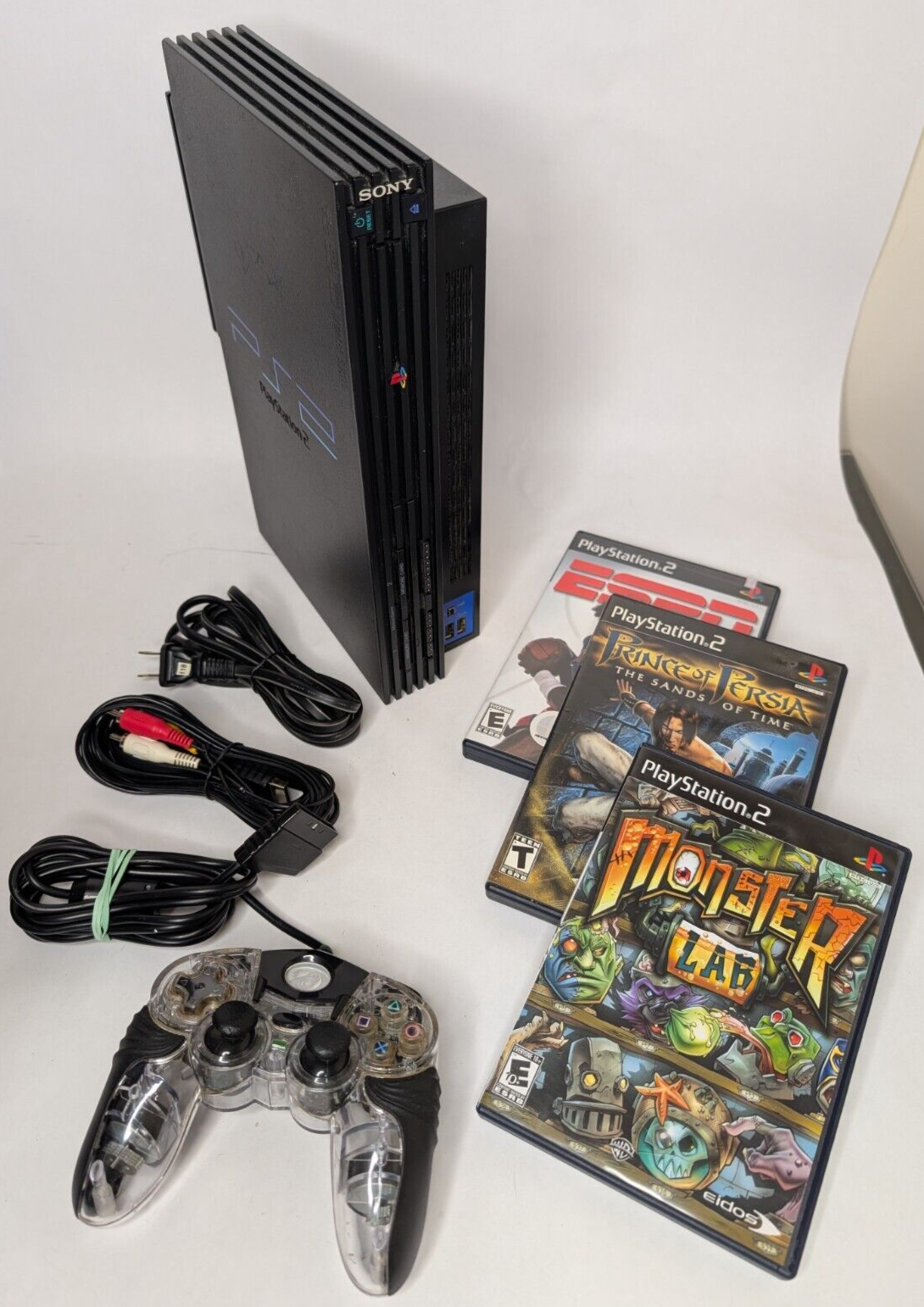 Sony PS2 Console SCPH-39001 with Network Adapter and Bonus Games-image