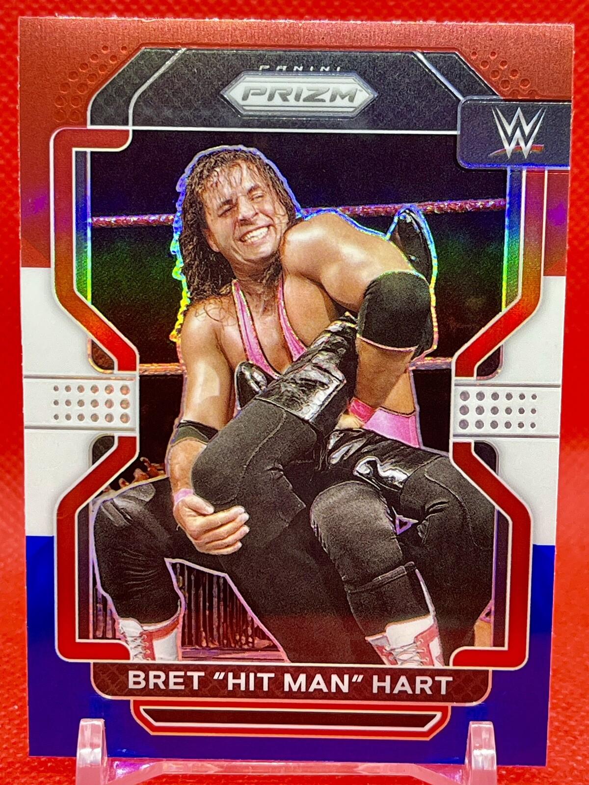 Bret "Hit Man" Hart 2022 Panini Prizm WWE Wrestling Red White Blue #198 🔥🔥🔥