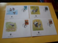 South Korea 1987 WWF Birds White-Naped Crane 4 FDC First Day Covers