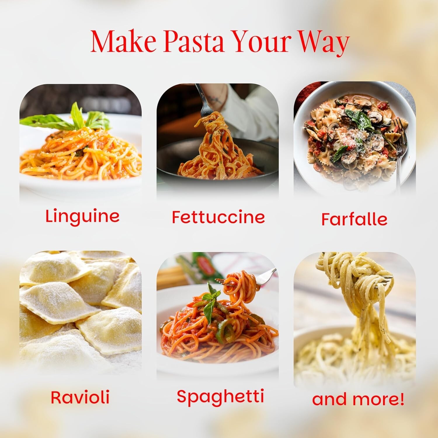 Fresh Pasta Maker Roller Machine Stainless Steel for Spaghetti Noodle Fettuccine