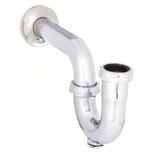 Grainger P Trap: Brass, Chrome, Silver, 1 1/4 in Nominal Pipe Size, 11 1/2