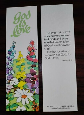 ''GOD IS LOVE'' BOOKMARK WITH SCRIPTURE - C.R. Gibson 1985 - Lot of 5