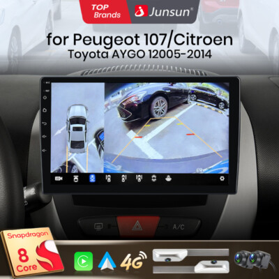 360°KAM+128GB Android 13 Autoradio für Peugeot 107 Citroen c1 ab 2005 Carplay FM