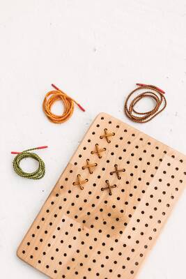 Toddler Busy Lacing Board Wooden Waldorf Toys threading Fine Motor skills gifts