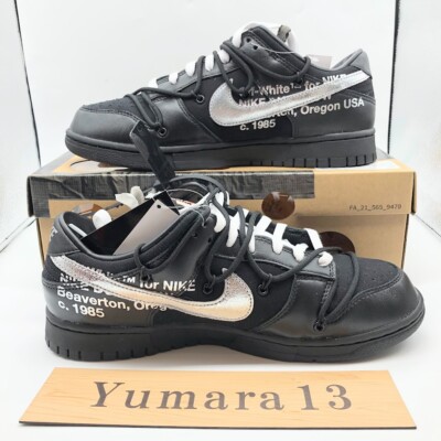 Nike Off-White x Dunk Low Lot 1 of 50 Black DM1602-001 Men's Size
