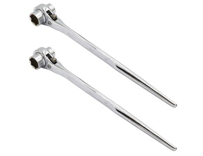 2-Pack Hexagon Scaffold Quick Wrench, 19mm/22mm Ratchet Spanner Ratcheting So...
