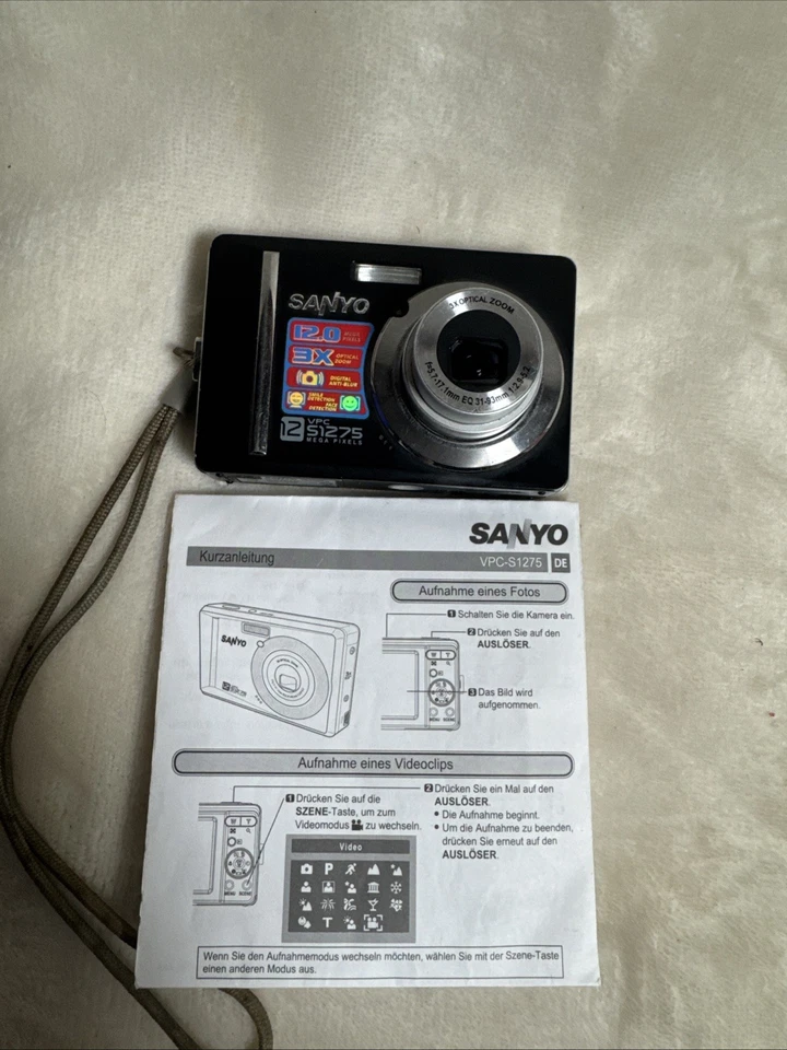 Sanyo VPC- S1275EX BK Black Digital Camera Cosmetic Flaws *Tested* Works - Image 4 of 4
