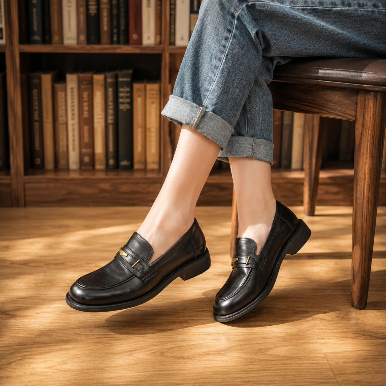 Women's Genuine Full-Grain Leather Penny Loafers image 2