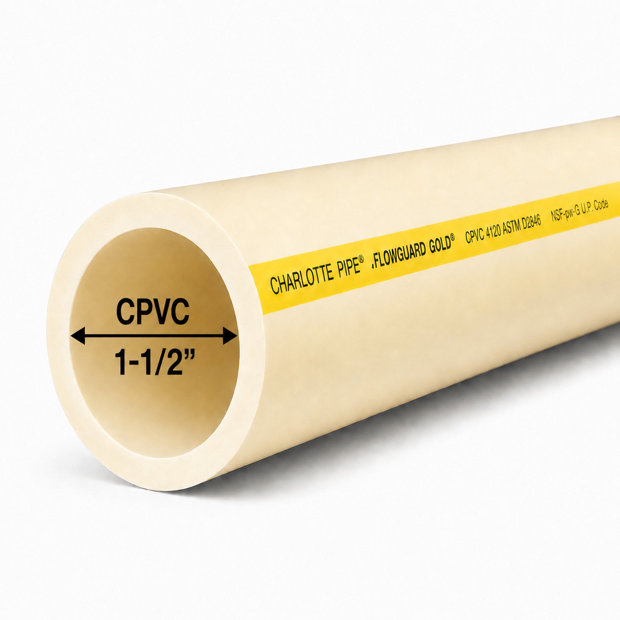 1-1/2" FlowGuard Gold CPVC | Potable Water | Custom Cut | Hot Water Rated