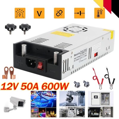 DC 12V 50A 600W Schaltnetzteil Netzteil Netzgerät Trafo Treiber Transformator