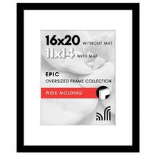 Americanflat 16x20 Picture Frame, Polished Plexiglass, w/ Mat for 11x14 Photo