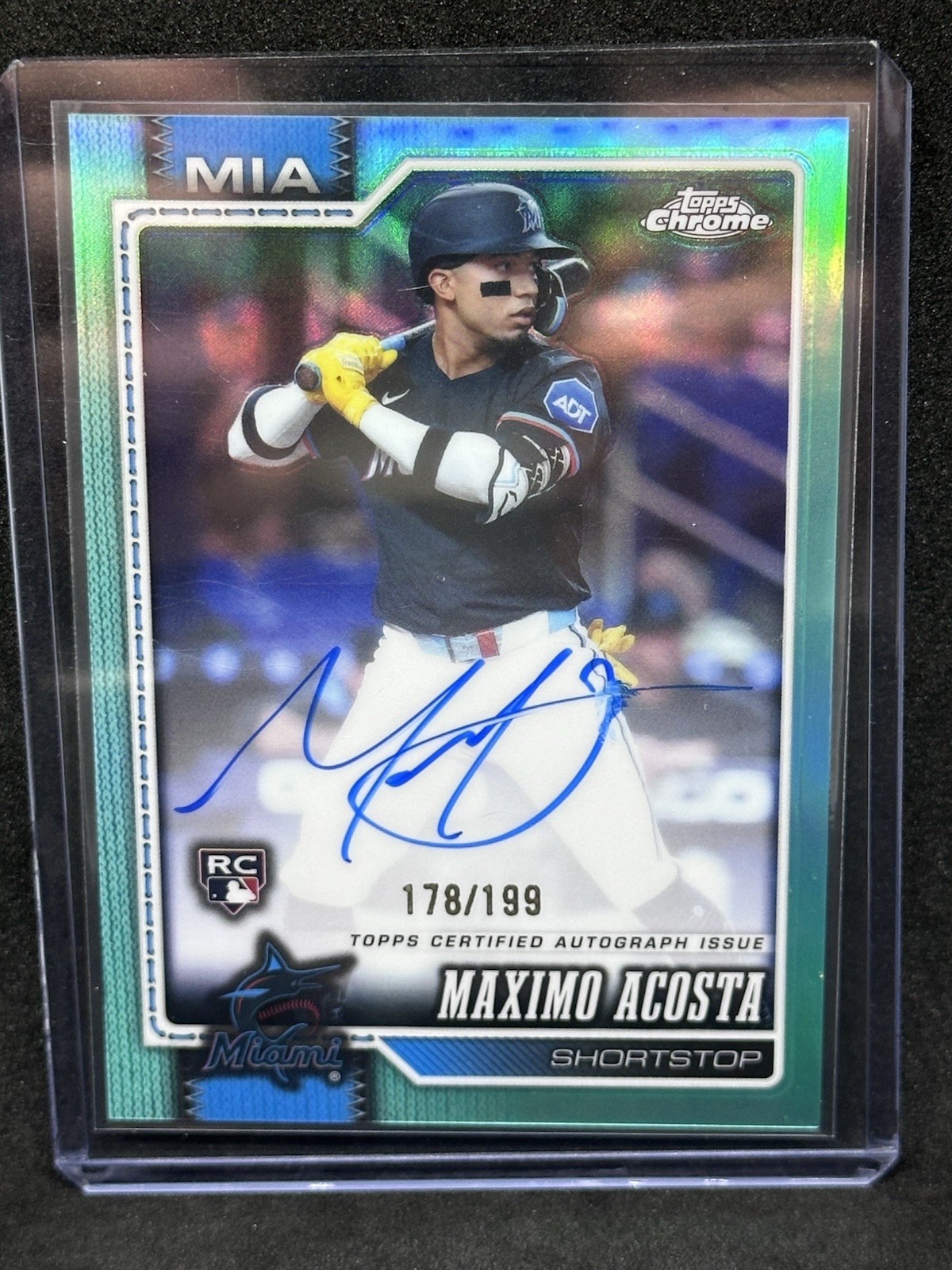 2026 Topps Chrome Maximo Acosta RC Auto Aqua /199 - Marlins