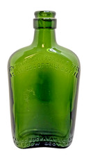 Vintage James Buchanan Olive Green Glass Whisky Bottle, Federal Law Embossed