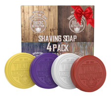 Shaving Soap for Men Wet Shave use with bowl and brush 4 Pack Variety 2.5oz each
