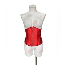 Laced Back Red satin corset - small