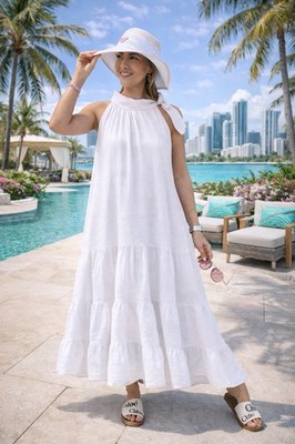 Puro Lino Made In Italy Light Blue Linen Maxi A-Linen Dress OS | eBay Puro Lino Made In Italy Light Blue Linen Maxi A-Linen Dress OS | eBay