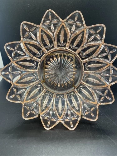 Vintage Pink Depression Glass Bowl Dish Federal Glass Flowere Petal Pattern #325