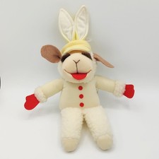 Vtg 1993 Shari Lewis' Lamb Chop Bunny 9" Plush Easter Yellow Bunny Ear Visor
