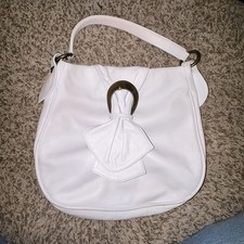 Borsa hobo vintage Gianni Versace in pelle bianca - ferramenta in ottone