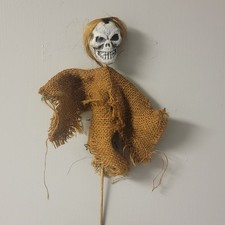 Creepy Skull In Burlap 14" Halloween Undead