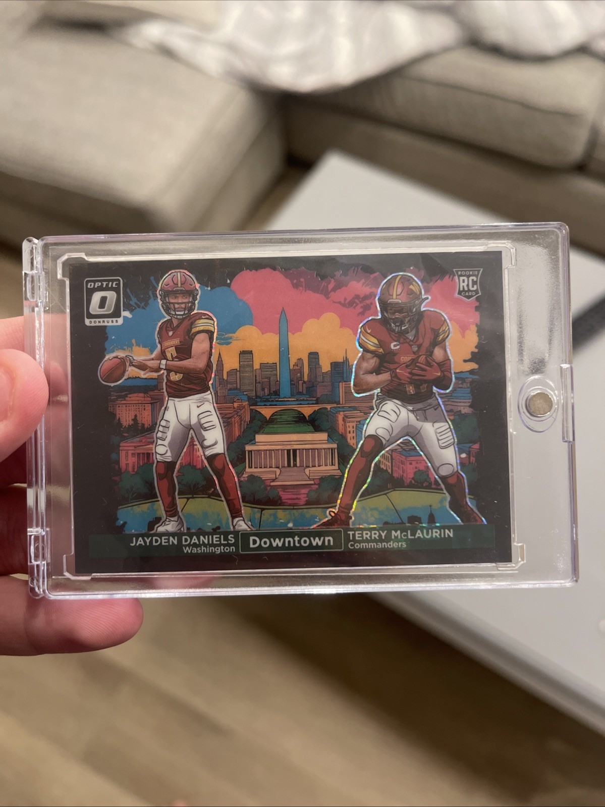 JAYDEN DANIELS RC TERRY MCLAURIN 2024 DONRUSS OPTIC DOWNTOWN BLACK PANDORA /25