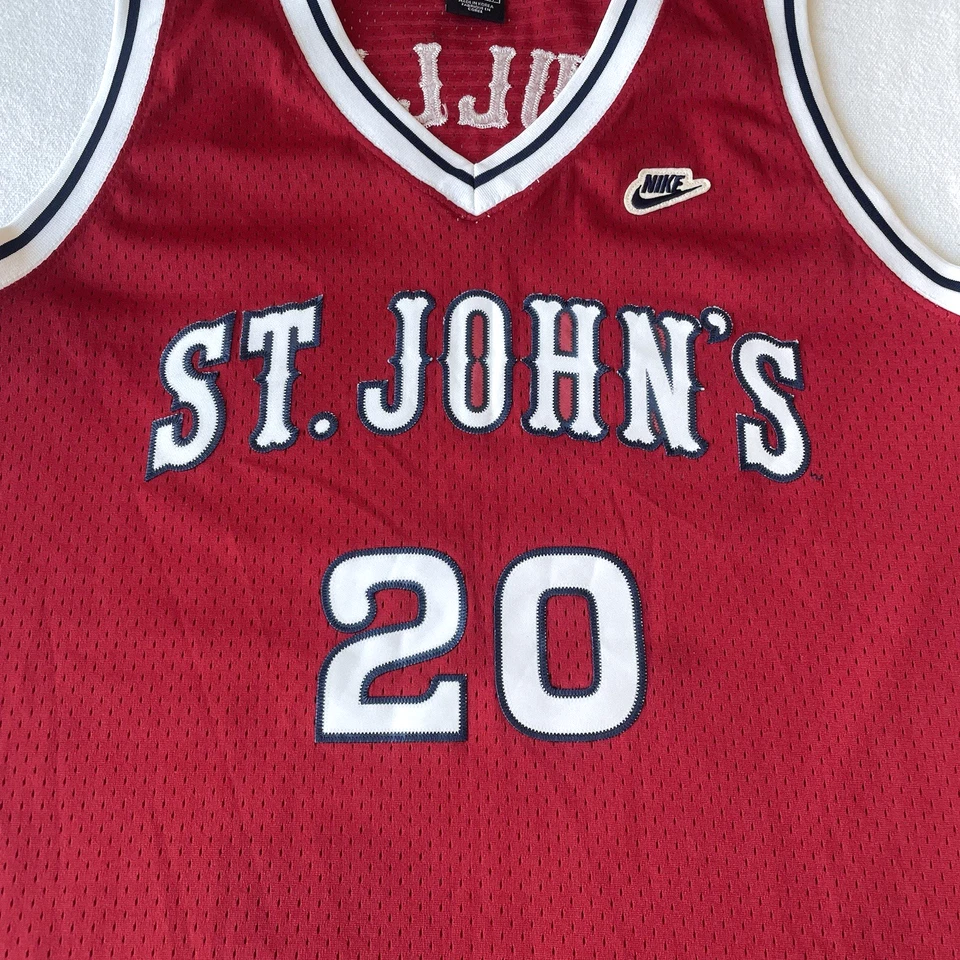 Camiseta deportiva de baloncesto Nike vintage de la Universidad de St John’s talla M #20 Mullin Redmen Foto 3 de 4