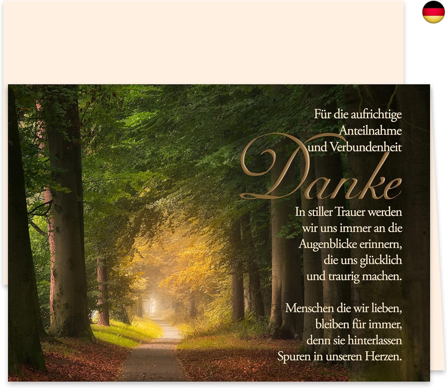 Klasse 10 Dankeskarten Trauer mit Text und Umschlag Dankeskarte Klappkarten