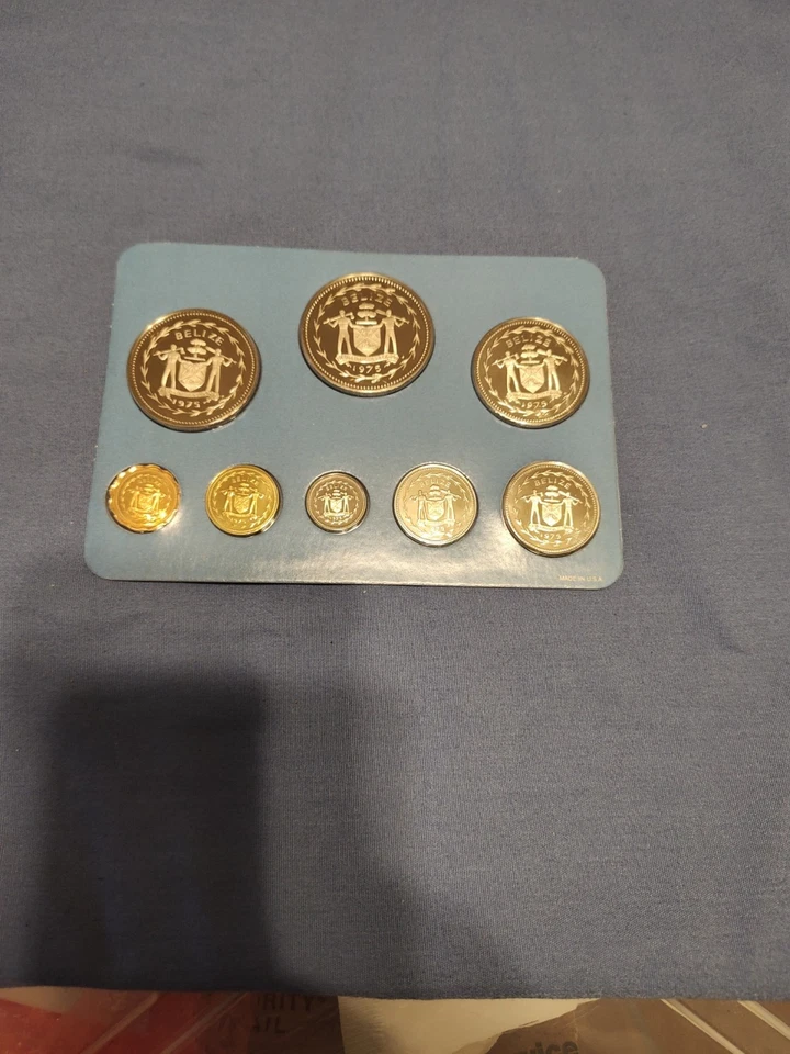 Juego de prueba de monedas de Belice 1975 con certificado de 8 piezas Foto 2 de 4